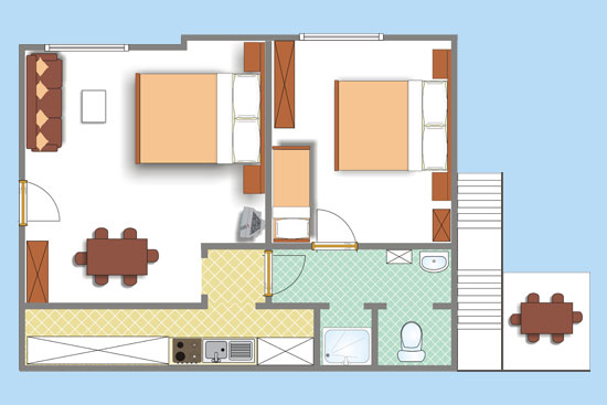 apartmani bekavac makarska tlocrt apartmana