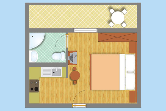 Makarska apartments Sutlović floor plan A2