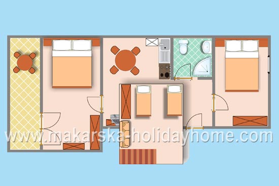 Ferieleilighet Tonci Makarska tlocrt apartmana